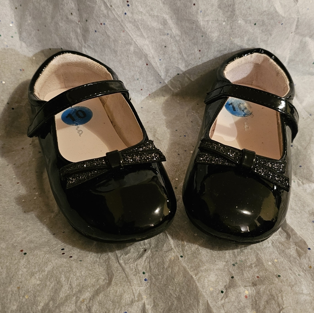 Nina Shiny Black Kids Dress Shoes
